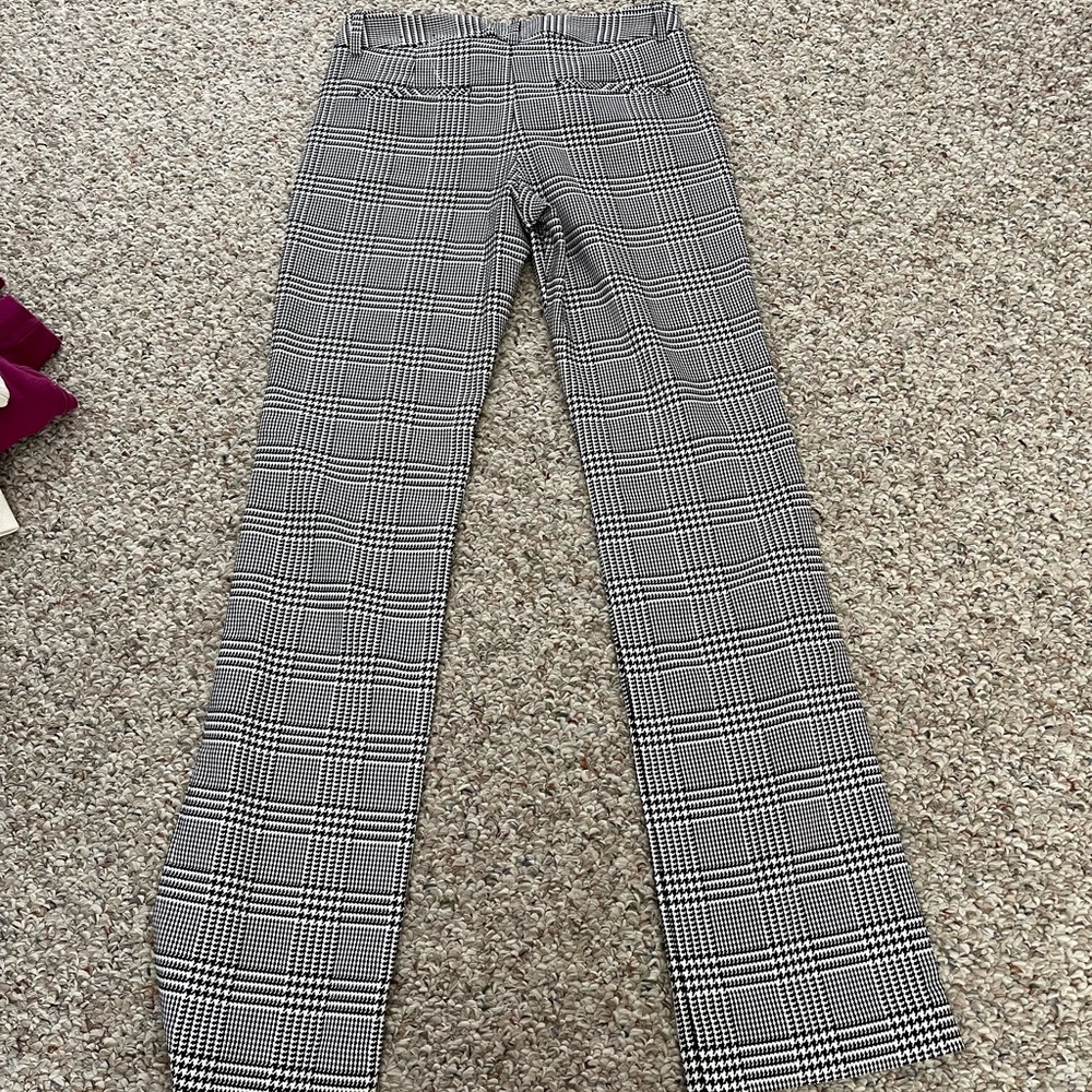 Express Black And White Patterned Work Pants - image 3
